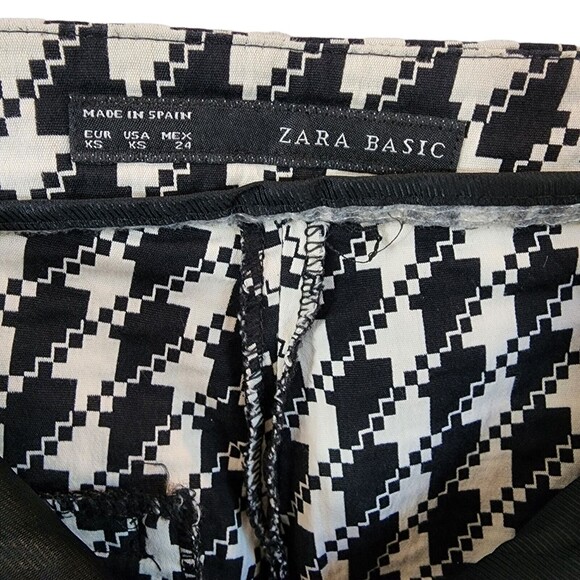 Zara Basic Women's Trouser Career Pants Size S Skinny Black and Cream Mid Rise - Picture 7 of 10